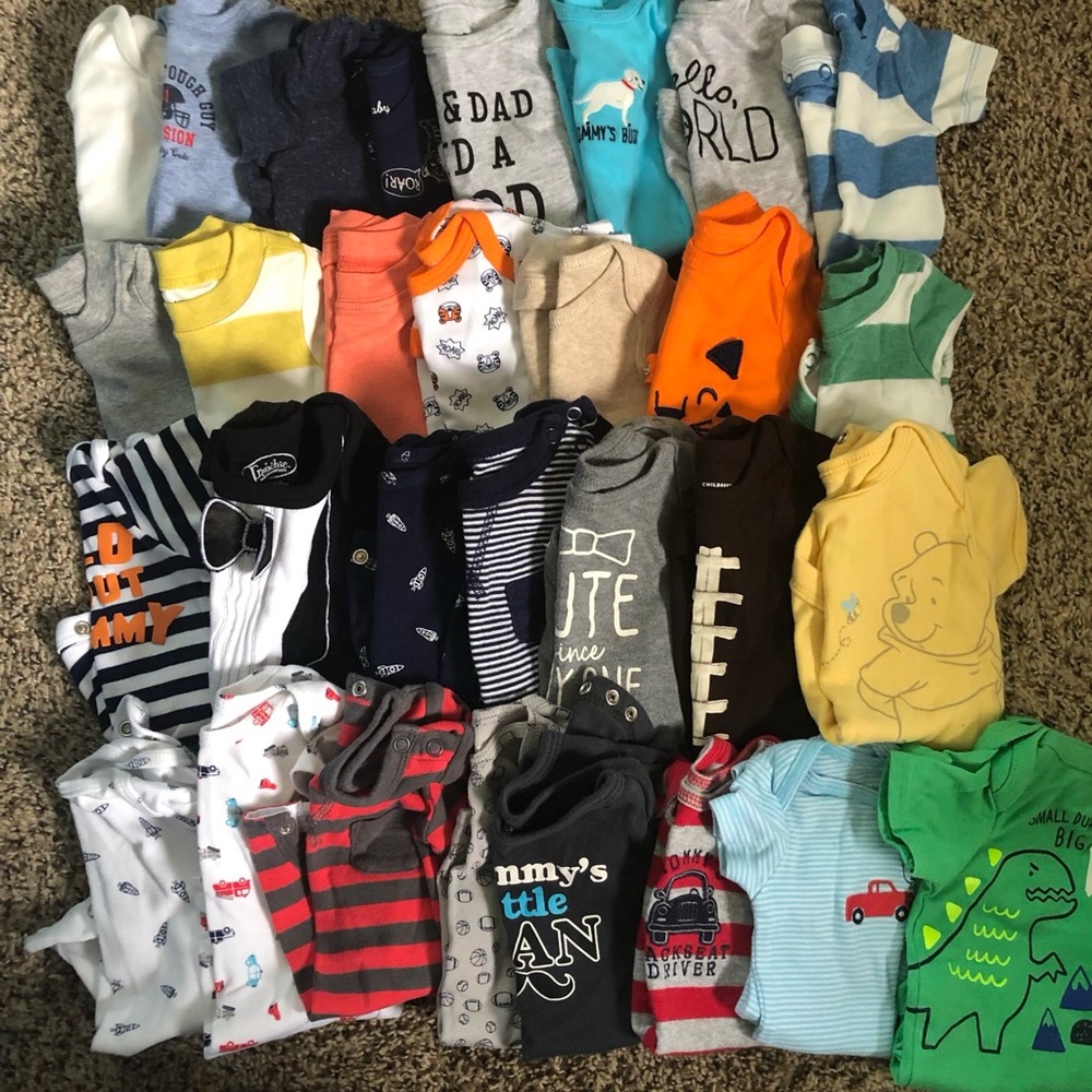 N-3 month short sleeve onesies